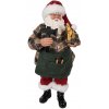 Clayre & Eef Vianočné dekorácie Santa Claus v pracovnom držiacom hojdacieho koníka - 16*8*28 cm - Clayre & Eef
