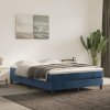 Box spring postel s matrací tmavě modrá 140x190 cm samet Modrá 3144331