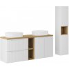 Comad Kúpeľňová zostava Nova White so skrinkami a umývadlami 140 cm biela/dub evoke