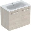 Geberit Selnova Square - Umývadlová skrinka 64x79x48 cm, s umývadlom, 2 dvierka, svetlý orech hickory 501.259.00.1