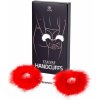 Putá páperové SECRET HANDCUFFS red marabou
