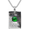 Oceľový prívesok Dračie oko Zelené Slnko & Mesiac - včetně řetízku 2.5 mm/ 60 cm