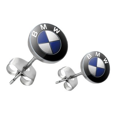 Šperky eshop Okrúhle oceľové náušnice tmavomodré logo BMW AA17.27 od 1,8 €  - Heureka.sk