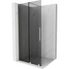 Mexen Velar, sprchová zástena s posuvnými dverami Walk-in 90 x 200 cm, 8mm šedé sklo, brúsená oceľ, 871-090-000-43-97