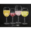 Ceduľa Glass of Wine 30cm x 20cm Plechová tabuľa
