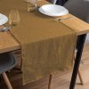 Biante Mušelínový behúň na stôl MSN-063 Okrovo hnedý 45x120 cm