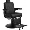 Barberské kreslo Gabbiano Levi čierne bez prešívania na operadle