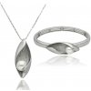 Luxusný darčekový set náhrdelníka a náramku YVON s perlou SHELL v striebornom prevedení