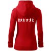 Karate postavy - Mikina dámska trendy zipper s kapucňou - XS ( Červená )