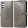 Peňaženkové puzdro Embossing Pattern Mandala Flower sivé – Samsung Galaxy A36