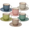 Tognana URBAN PASTEL Súprava šálok na čaj s tanierikmi viacfarebná 6 x 220 ml