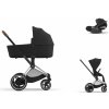 Cybex Platinum CYBEX e-Priam Travel Set + Cloud T Plus i-Size sepia black chrome with brown details