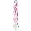 Pipedream Icicles No. 7 - sklenené dildo s perličkami (ružové)