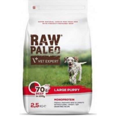 VetExpert Raw Paleo puppy large beef - granule pre šteňatá 2,5kg