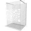 Mexen Kioto, sprchová zástena Walk-In 120 x 200 cm, 8mm číre sklo biely vzor, grafitový profil, 800-120-002-66-85