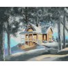 ZUTY Maľovanie podľa čísel - DOM A LES V ZIME (D. RUSTY RUST) Rámovanie: vypnuté plátno na rám, Rozmer: 40x50 cm