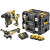 DCK305P3T DEWALT 18 VOLT AKU BEZUHLÍKOVÁ KOMBO SADA KOMBI KLADIVO SDS PLUS DCH273 A ÚHLOVÁ BRUSKA 125mm DCG405, 3 X 5,0AH AKU, NABÍJEČKA, KUFR T-STAK