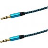 AUX modro - čierny (textil) kábel 3,5mm jack