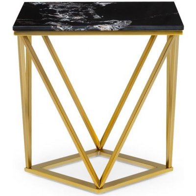 Besoa Black Onyx II, konferenčný stolík, 50 x 55 x 35 cm (Š x V x H), mramorový vzhľad, zlatý/čierny (BES1-White Pearl I)