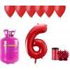 HeliumKing Hélium párty set na 6. narodeniny s červenými balónmi