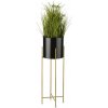 DekorStyle Stojací květináč GOLDEN 75 cm černý + záruka 3 roky zadarmo