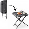 Garden Line SKLADACÍ TURISTICKÝ STÔL 50 x 50 x 50 CM S DRŽIAKMI NA NÁPOJE, ČIERNY *2739