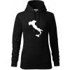 Taliansko obrys - Mikina dámská Cape s kapucí - M ( Čierna )