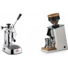 La Pavoni Europiccola Lusso + Eureka Mignon Single Dose, White & Oak
