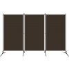 VidaXL 3-dielna paravánová stena 320732 hnedá 260 x 180 cm