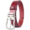 Kožený opasok DUAL, šírka 3.3cm, Slovenská výroba - Bordová
