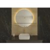 Guľaté zrkadlo do kúpeľne s osvetlením v ráme Cordia Round Shelf backlight 80 x 90 cm IP 44