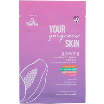 Dr. Pawpaw Your Gorgeous Skin Glowing Sheet Mask - Rozjasňujúca pleťová maska 25 ml