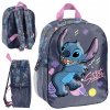 Predškolský jednokomorový batoh Lilo a Stitch Paso pre chlapcov, dievčatá, unisex odtiene šedej a striebornej