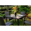 Bello Giardino ECCELLENTE set 4+1 - ratanový jedálenský set, čierna
