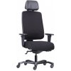 Ergonomická záťažová stolička BOSTON 24/7 — látka, čierna, nosnosť 200 kg