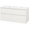 Mereo Opto Skrinka s dvojumývadlom 121x60x46 cm, 4 zásuvky, biela CN913