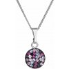 Strieborný náhrdelník so Swarovski kryštálmi okrúhly fialový 32086.3 Magic violet
