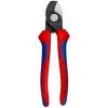 KNIPEX kliešte na káble 165mm, čiernené, viaczložková rukoväť, 9512165