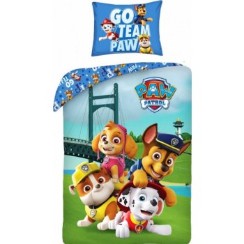 Halantex obojstranné bavlna obliečky Paw Patrol Go Team 140x200 70x90