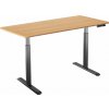 AlzaErgo Table ET2 čierny + doska 140 × 80 cm bambusová zaoblená