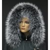 Špongr Kožušinový lem golier na kapucni z fínskeho mývala 10031 BLACK & WHITE