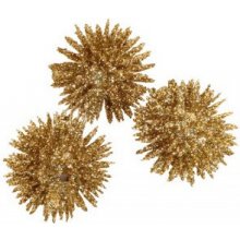 CHAKS Prízdoba strapaté guličky s glitrami zlaté 2,5 cm (9 ks)