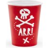 PartyDeco Papierové poháre - Piráti 220 ml, 6 ks