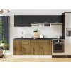 Kuchynská linka VIVIEN 240cm - Grafit + dub artisan