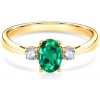Prsteň Secret Garden: žlté zlato, smaragd - PI-Z-SZMD-00085 SAVICKI