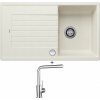 Blanco ZIA 45 SL biela soft + excentrické ovládanie + Blanco MILA chróm 519414
