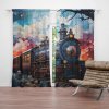 Sablio Závesy Parní lokomotiva v kouzelné krajině: 2ks 140x250cm
