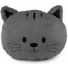 Dekoračný vankúš plyšový pes, mačka - šedá mačka