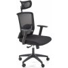 HALMAR Ergonomická stolička MASON čierne látka 62 cm x 120-130 cm x 62 cm
