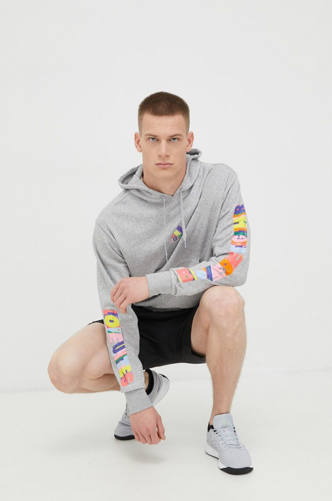 adidas Mikina Performance Pride pánska šedá melanžová